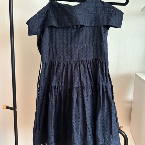 Jonathan Simkhai Cold Shoulder Navy Summer Dress XS - Picture 3 of 3